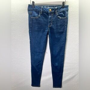 American Eagle Darkwash Denim Jegging Jeans Womens 4 Super Stretch Blue 2220